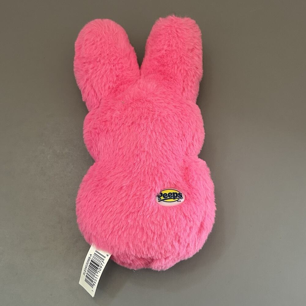 Peeps Pink and Multicolor Fuzzy Bunny Rabbit 8 Inch Plush Dan Dee Lot of 2 - Picture 9 of 12